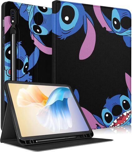 حافظة عصرية ممتعة لهاتف Samsung Galaxy Tab S8 2022/Tab S7 2020 مقاس 11 بوصة، أغطية ذكية كرتونية لطيفة للفتيات والأطفال والمراهقين بتصميم جمالي وحامل لجهاز S8/S7 اللوحي، BlackStit in Kuwait