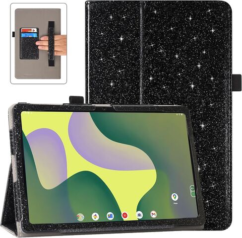 حافظة DMLuna لجهاز Onn 11 بوصة Tablet Pro 2023 (الطراز: 100110027) فقط، (غير مناسبة لجهاز Onn 10.1/10.4 بوصة Tablet Pro)، غطاء حامل من جلد البولي يوريثان مع تنبيه/غفو تلقائي، حزام يد/فتحة بطاقة، أسود in Saudi Arabia