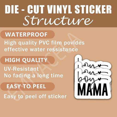(3Pcs) Boy Mama Sticker Boy Mom Sticker Mom Life Sticker, Perfect for Moms Mama Mothers Grandma Mother's Day– Waterproof Vinyl Decal for Books Laptops Phones Tumblers Water Bottles, Size 3 x 2.5 Inch in Kuwait