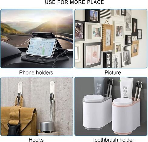 6 Pack 1.96" x 1.57"(40*50mm) Very High Bond Sticky Adhesive [Easy to Peel Off] Replacement,Double Sided Pads Gule for Dashboard Windshield Suction Cup Phone Holder Car DVR Home Suction Hooks (White) in Kuwait