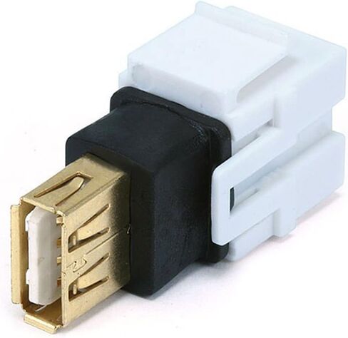 Monoprice 106561 Keystone Jack-USB 2.0 أنثى إلى أنثى محول مقرنة نوع فلوش، أبيض in Saudi Arabia