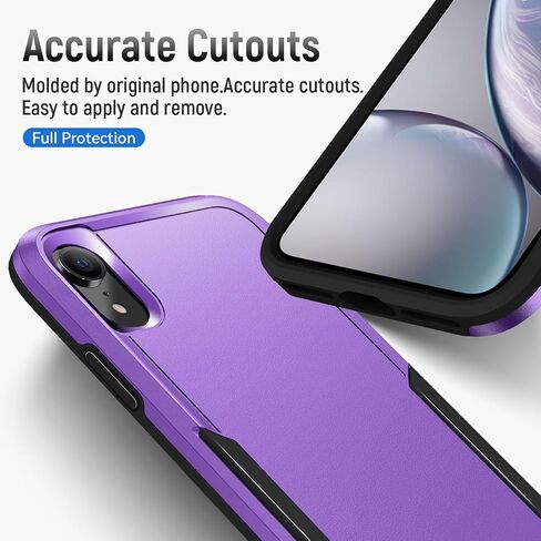 for iPhone XR Phone Case with Screen Protection: Heavy Duty Protective Shockproof and Scratch Proof Cell Phone case for iPhone XR-Black in Saudi Arabia