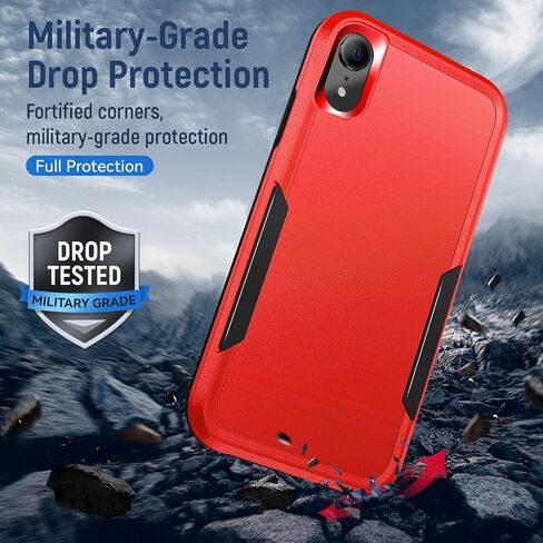 for iPhone XR Phone Case with Screen Protection: Heavy Duty Protective Shockproof and Scratch Proof Cell Phone case for iPhone XR-Black in Saudi Arabia