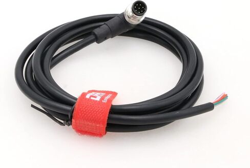 DRRI M12 8-Pins موصل مستشعر أنثى ليطير الرصاص كابل درع كهربائي مقاوم للماء لتطبيق الأتمتة 5 متر in Kuwait
