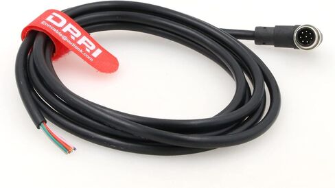 DRRI M12 8-Pins موصل مستشعر أنثى ليطير الرصاص كابل درع كهربائي مقاوم للماء لتطبيق الأتمتة 5 متر in Kuwait