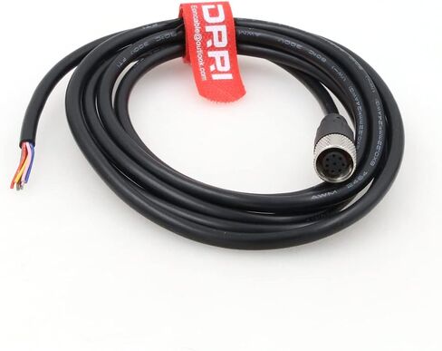 DRRI M12 8-Pins موصل مستشعر أنثى ليطير الرصاص كابل درع كهربائي مقاوم للماء لتطبيق الأتمتة 5 متر in Kuwait