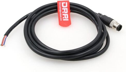 DRRI M12 8-Pins موصل مستشعر أنثى ليطير الرصاص كابل درع كهربائي مقاوم للماء لتطبيق الأتمتة 5 متر in Kuwait