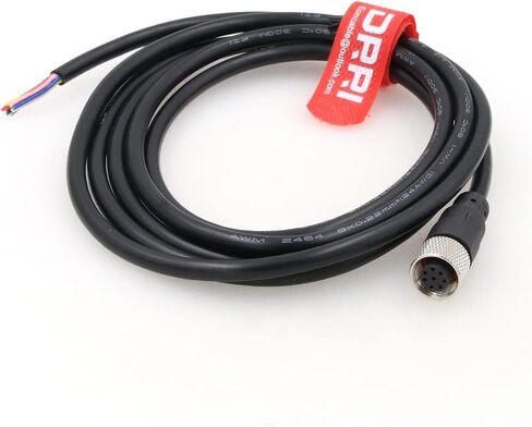 DRRI M12 8-Pins موصل مستشعر أنثى ليطير الرصاص كابل درع كهربائي مقاوم للماء لتطبيق الأتمتة 5 متر in Kuwait