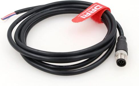DRRI M12 8-Pins موصل مستشعر أنثى ليطير الرصاص كابل درع كهربائي مقاوم للماء لتطبيق الأتمتة 5 متر in Kuwait