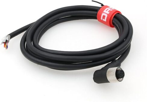 DRRI M12 8-Pins موصل مستشعر أنثى ليطير الرصاص كابل درع كهربائي مقاوم للماء لتطبيق الأتمتة 5 متر in Kuwait