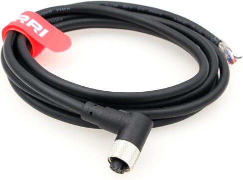 DRRI M12 8-Pins موصل مستشعر أنثى ليطير الرصاص كابل درع كهربائي مقاوم للماء لتطبيق الأتمتة 5 متر in Kuwait