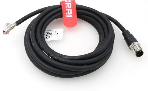 DRRI M12 8-Pins موصل مستشعر أنثى ليطير الرصاص كابل درع كهربائي مقاوم للماء لتطبيق الأتمتة 5 متر in Kuwait
