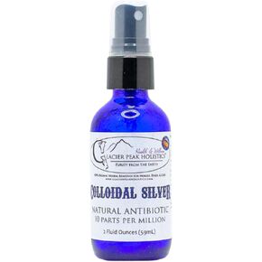 Glacier Peak Holistics Colloidal Silver - Natural Antibiotic Spray for Dogs & Cats, Holistic Remedy for Internal & External Use, Anti-Itch, Wound Healing, and Skin Irritation in Pets - 2oz