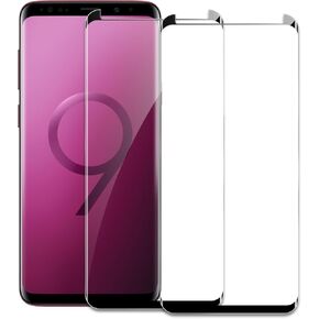 قطعتان من واقي الشاشة الزجاجي المقوى لهاتف سامسونج جالاكسي S9 بلس، طبقة زجاجية ثلاثية الأبعاد بتغطية كاملة، صلابة 9H، ترقية حماية الحواف، سهلة التركيب، خالية من الفقاعات، صديقة للحافظة in Kuwait
