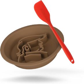 Dog Slow Feeder Brown Bowl Dog'nald Trump Design - 2024 Edition - Premium Food Grade Silicone - Interactive Slow Feeder & Lick Mat - Dishwasher Safe - Anti-Slip - Fun & Engaging Design for Dogs