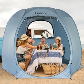 Pop Up Beach Tent Sun Shelter UPF50+ Protection for 2-4 Person, LEEDOR Outdoor Screen House Waterproof Portable Easy Setup Canopy Gazebo for Outdoor Adventures, Camping, and Picnics with Carrying Bag