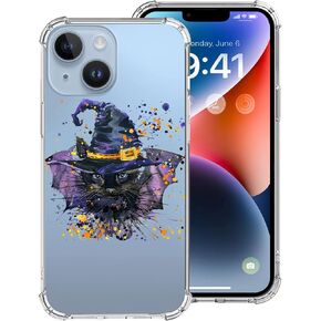 Geen Hands Merry Christmas Pattern Clear Phone Case Compatible with iPhone 14 Pro Max, Four Corner Shockproof Full Body Protection Case Cover for iPhone 14 Pro Max 6.7", Designed for Women Girls Teens