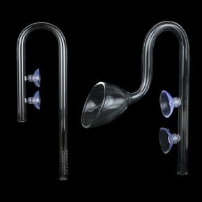Lily Pipe Glass Inflow Outflow Set Aquatic U Shape Inflow Pipe Set for Aquarium Planted Tank Filter 13mm for 12/16mm(1/2" ID) Tubing