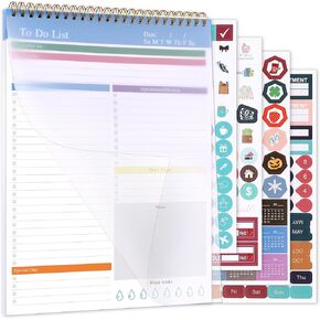 to Do List Notepad, 104 Pages 8.3 * 11'' to Do List Notebook Undated Daily Planner Notepad with Task Checklist Home Office School Supplies