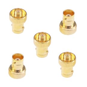 5pcs SMA Female to SMA Female RF Coax Adapter SMA to BNC Gold Plated Coaxial Connector(F43-5)