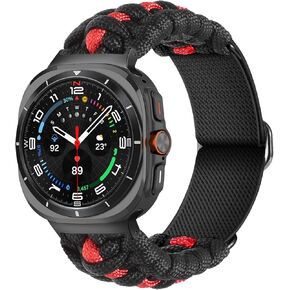 Handmade Survival Paracord band Compatible with Samsung Galaxy Watch Ultra 47mm Watch,Soft Nylon Elastic Braided Adjustable Sport Loop Strap for Galaxy Watch Ultra Men Women