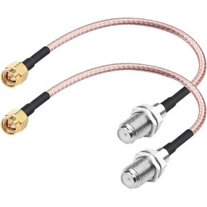 DHT Electronics 2PCS RF coaxial Coax Cable Assembly SMA Male to F Female 6''