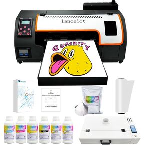 Lancelot M1630 A3 DTF Printer Transfer Printing Machine with White Ink Circulation and Automatic Cleaning System for DIY Print T-Shirt F1080 Direct to Film Printer (Printer+Oven+6x500ml Ink+Software)