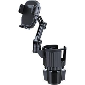 Cup Holder Phone Mount for Car, 2 in 1 Cell Phone Car Mount 360 Rotation Cup Holder Expander for Stanley 10-40oz Drink Bottles, Mugs and Phone Compatible with iPhone Samsung