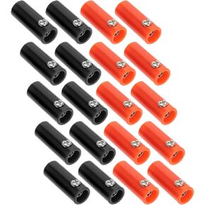 20PCS 4mm Banana Jack Connector Including 10 Black 10 Red Banana Female Socket Bullet Connector Adapter for Mounting Speaker Cable