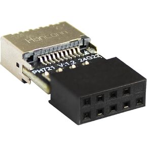 USB 2.0 to USB 3.2 Gen 1 Header Adapter, for USB Adapter with Type E Key-A Female Front Panel Socket to 9-Pin Header Internal Conversion Adapter of Mainboard
