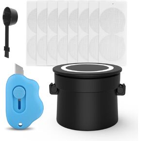 Reusable Vertuo Pods Refill Kit,Black Vertuo nespresso Dods with Upgraded bracket, Fill & Clean Brush,100pcs Aluminum Foil Lids,Lid Opener (Pods Not Included)