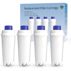 Coffee Water Filter Replacement for DeLonghi Filter DLSC002, Coffee Machine Filter Compatible with ECAM, ESAM, ETAM, BCO, EC Series (Pack of 4)