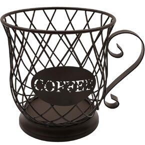 Coffee Pods Storage Basket, Coffee Pod Capsule Storage Holder for 35 K Cup Organizer, Coffee Basket Decor for Coffee Bar Countertop-White