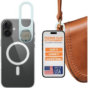 PIVIT with Black Kickstand Holder & Grip for Hand - Finger Loop for Phone Case - Secure Phone Accessories for Texting, Selfies - Black