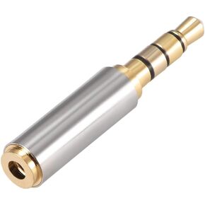 uxcell 3.5mm Stereo 4 Pole Male to 2.5mm Female Connector Video Adapter Coupler Converter Zinc Alloy