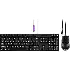 MCSaite Wired PS2 104 Keys Computer Keyboard and Mouse Combo - Big Print Letters