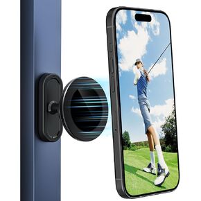 Magnetic Golf Cart Phone Holder for EZGO/Club Car/Yamaha Compatible with MagSafe iPhone 16 15 14 Pro Max Plus 13 12 Serie Mini, Strong N52 Magnets for Any Metal Surface