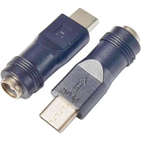 Type-C Male to DC 5521 Power Adapter USB C Male to DC 5.5mmx2.1mm Female Connector DC5521 Female to USB Type-C Male Coupler for PC Laptop Smart Phone 2pcs
