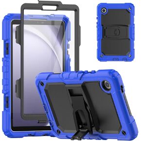 SEYMAC Case for Samsung Galaxy Tab A9 8.7 inch 2023(SM-X110/X115/X117), Shockproof Full-Body Protective Case with Screen Protector Adjustable Kickstand for Samsung A9 Tablet, Blue