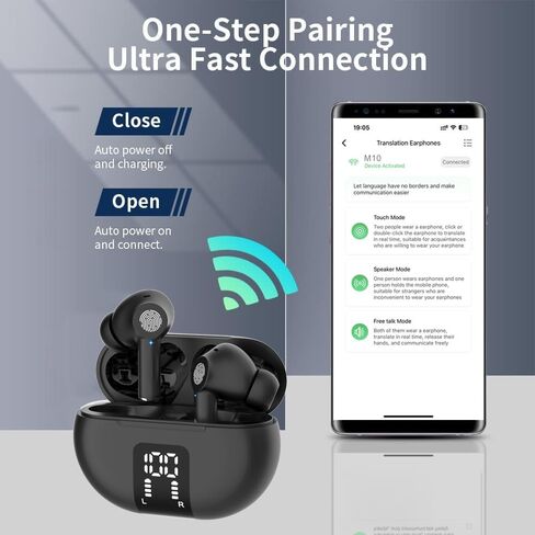 Language Translator Earbuds Two Way Real-time Translator Device with 144 Languages Instant Online Translator 2024 Voice Translation with APP Fit for iOS & Android in Kuwait