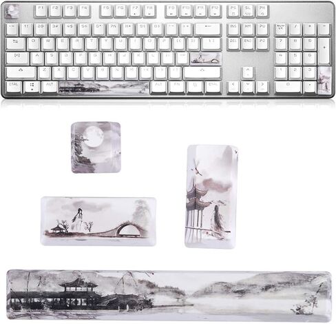 PTB المناظر الطبيعية Keycap، مجموعة أغطية المفاتيح العالمية للوحة المفاتيح الميكانيكية، الفضاء + ESC + إدخال + Numpad أدخل نمط DIY Fashion Keycap Combo (منظر طبيعي) in Saudi Arabia