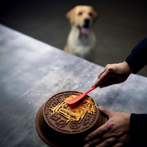 Dog Slow Feeder Brown Bowl Dog'nald Trump Design - 2024 Edition - Premium Food Grade Silicone - Interactive Slow Feeder & Lick Mat - Dishwasher Safe - Anti-Slip - Fun & Engaging Design for Dogs in Saudi Arabia