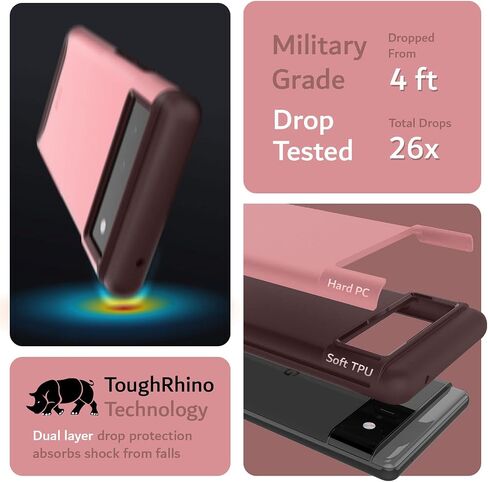 TUDIA DualShield مصممة لحافظة Google Pixel 6 (2021)، [دمج] مقاومة للصدمات من الدرجة العسكرية رفيعة وشديدة التحمل بطبقة مزدوجة لحماية قوية لحافظة هاتف Pixel 6 - أخضر هنتر in Saudi Arabia