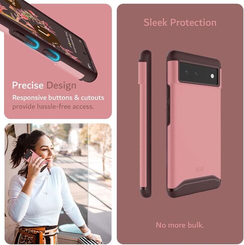 TUDIA DualShield مصممة لحافظة Google Pixel 6 (2021)، [دمج] مقاومة للصدمات من الدرجة العسكرية رفيعة وشديدة التحمل بطبقة مزدوجة لحماية قوية لحافظة هاتف Pixel 6 - أخضر هنتر in Saudi Arabia