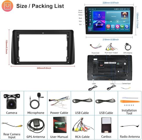 [2G+64G] راديو سيارة Android لسيارة Dodge Grand Caravan 2011-2020 لسيارة Chrysler Grand Voyager 2011-2015 Wireless Carplay Android Auto، Hodozzy 9 بوصة ستيريو سيارة مع نظام تحديد المواقع/WiFi/Bluetooth، FM RDS، وصلة مرآة in Kuwait