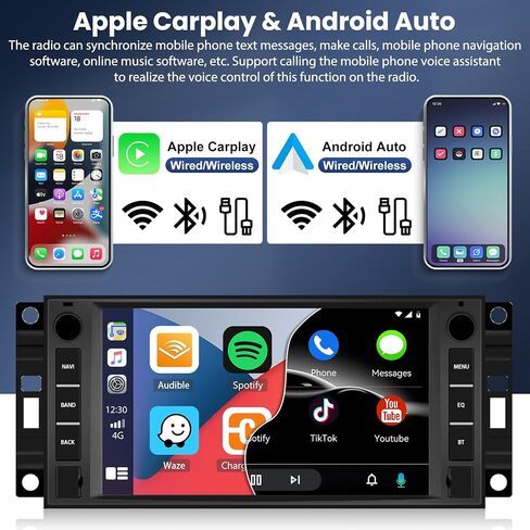 SIXTOP [1+32G] Android Car Stereo for Dodge Grand Caravan Jeep Wrangler JK Grand Cherokee Chrysler Chevrolet with Carplay Android Auto 7 inch Touch Screen FM RDS HiFi Bluetooth GPS+AHD Camera&MIC in Saudi Arabia
