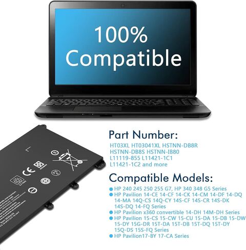 HT03XL بطارية كمبيوتر محمول ل HP بافيليون 14-DK 14-DF 14-CF 14-CE 15-da0xxx 15-cs0xxx 15-DB 15-CW 15-CR Series 15-CS0053CL 15-DA0014DX 15-DW0033NR HT03041XL HSTNN-DB8R HSTNN-UB7J L11421-2C2 L11421-542 in Saudi Arabia