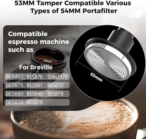 IKAPE 53.3mm Espresso Tamper، سدادة القهوة مع نوابض بديلة 15lb / 25lb / 30lb، Impact Espresso Tamper مع ردود فعل صوتية in Kuwait