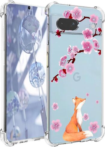 حافظة Google Pixel 8a 5G: تصميم زهور لطيفة للفتيات والنساء، غطاء هاتف محمول من السيليكون الناعم النحيف وممتص للصدمات من مادة TPU 8a 2024 (أخضر نعناعي/ماغنوليا) in Kuwait