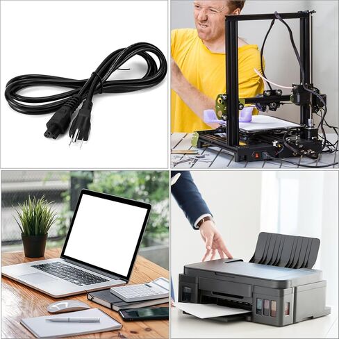 QWORK 2 سلك طاقة للكمبيوتر المحمول - 6FT، 18AWG Universal 3 Prong AC Cable، NEMA 5-15P إلى IEC 60320 C5 لأجهزة الكمبيوتر المحمولة وأجهزة التلفزيون والطابعات، 125 فولت، سلك 10 أمبير in Saudi Arabia